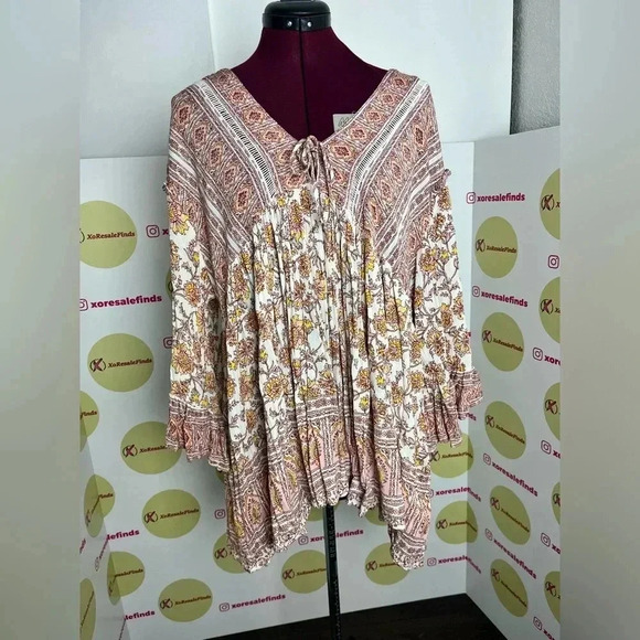 Free People Moonlight Dance Oversized Boho Floral Tunic - Picture 2 of 7